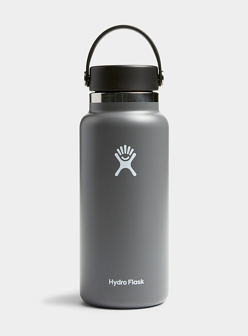 Hydro Flask Dark Grey Wide mouth insulated bottle for women