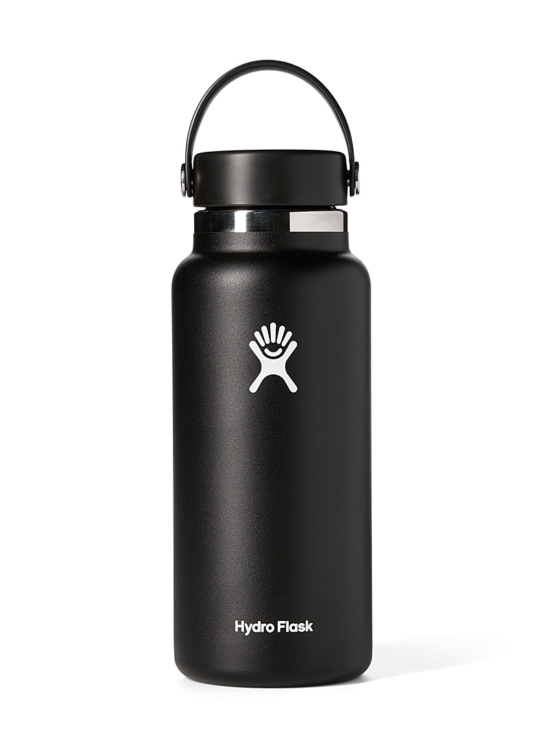 Hydro Flask Black Black wide mouth insulated bottle for men