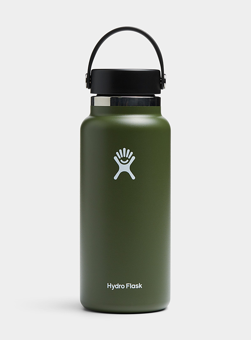 Hydro Flask Khaki Black wide mouth insulated bottle for men