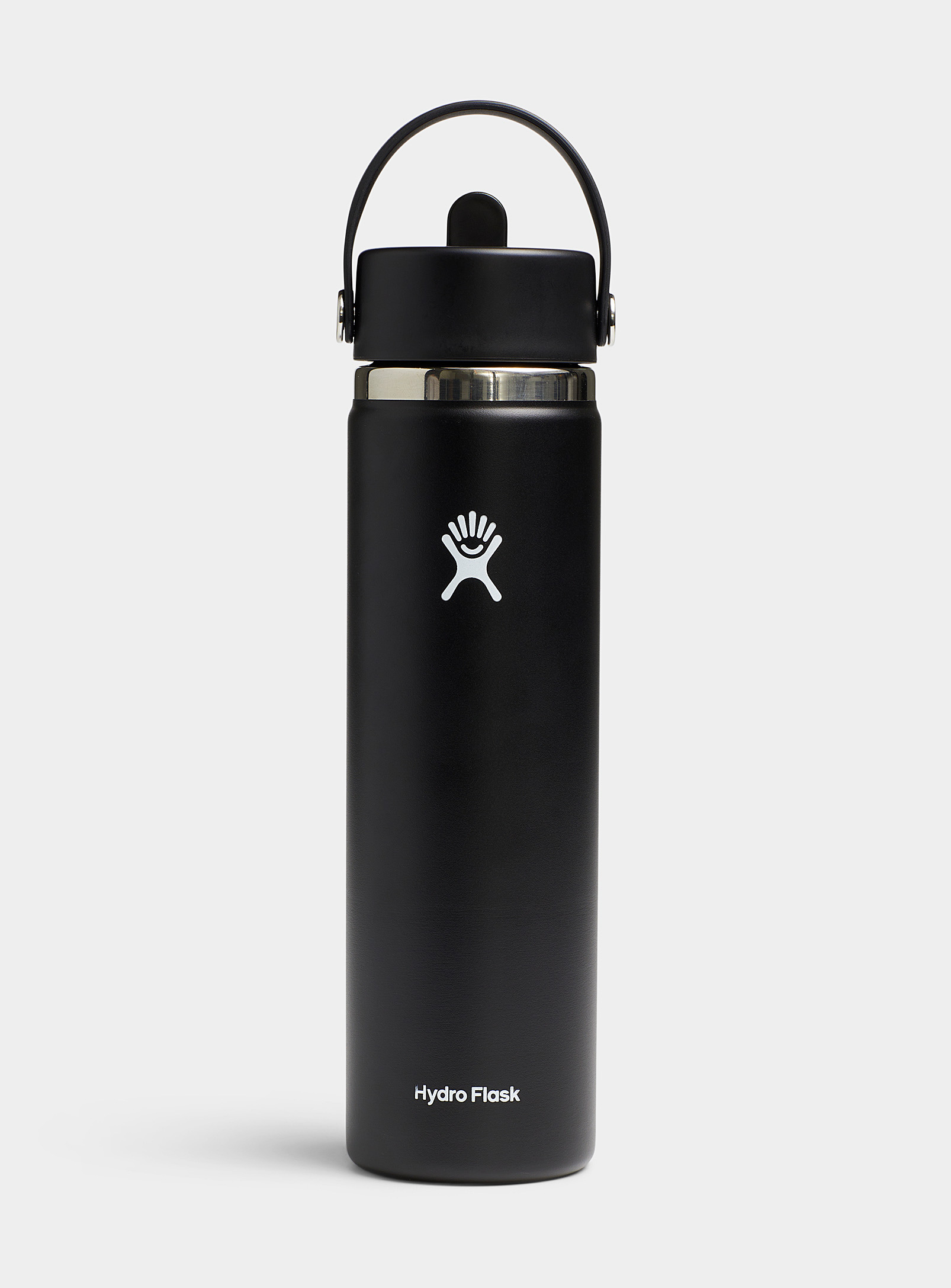 Hydro Flask Retractable Handle And Straw Insulated Bottle In Black