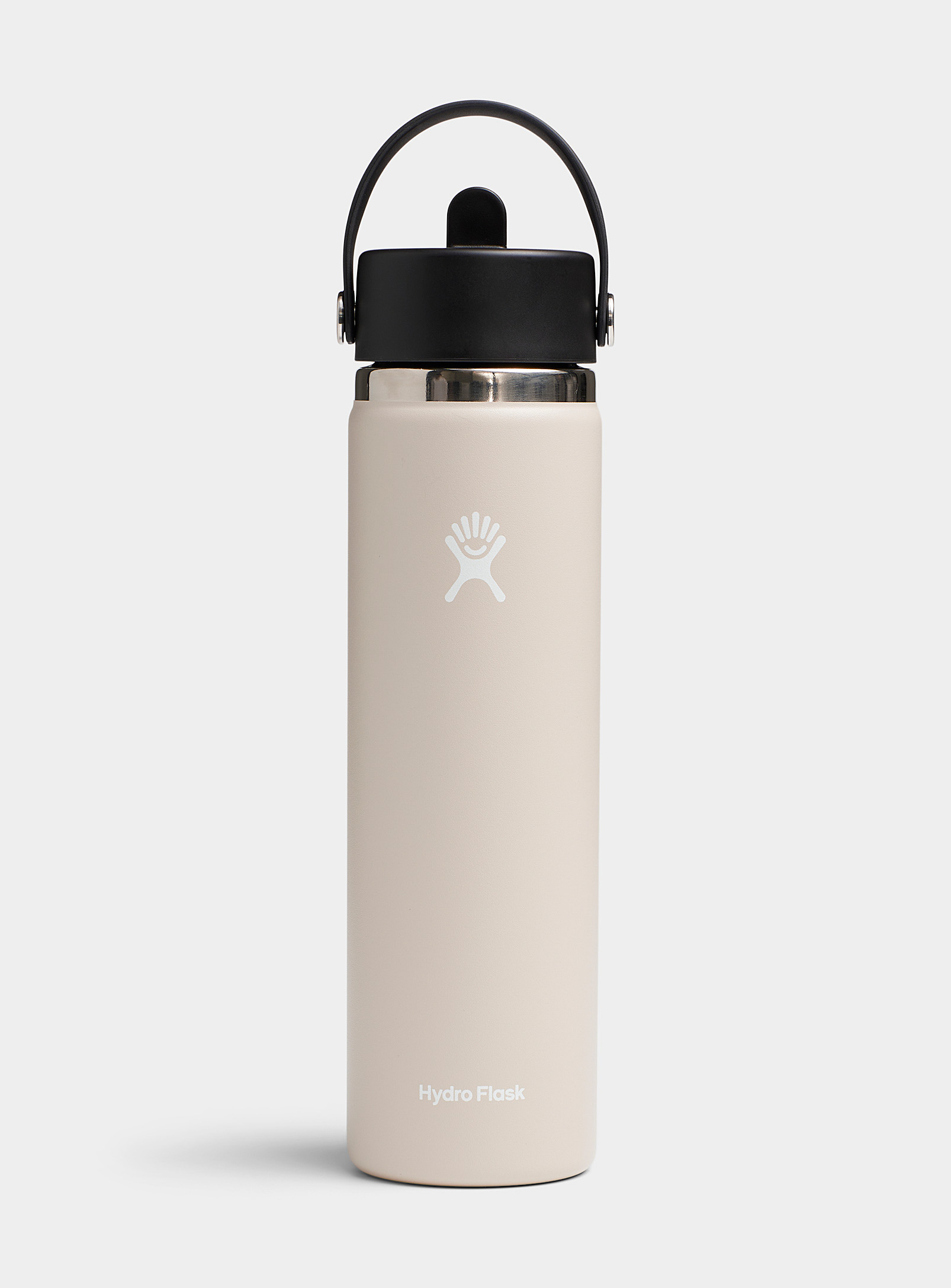 Hydro Flask Retractable Handle And Straw Insulated Bottle In Taupe
