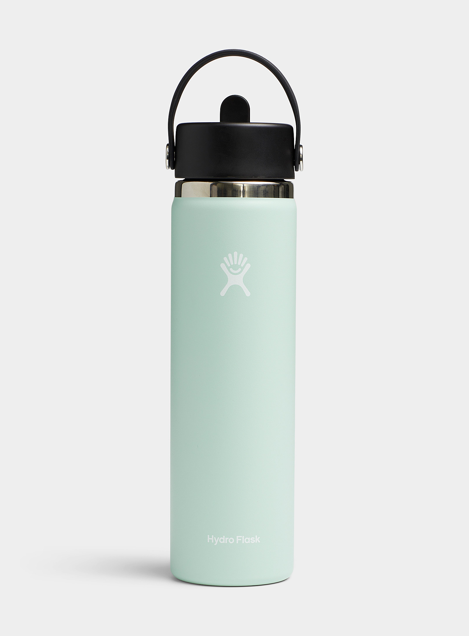 Hydro Flask Retractable Handle And Straw Insulated Bottle In Baby Blue