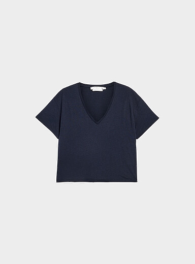 Le t-shirt carr&eacute; &eacute;court&eacute; ultradoux