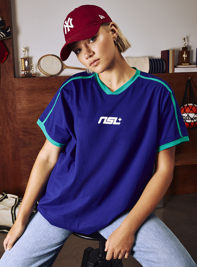 Thin Blue Line Women's Athletic V-Neck T-Shirt - Moisture Wicking, Slim Fit, All-Over White - View #7