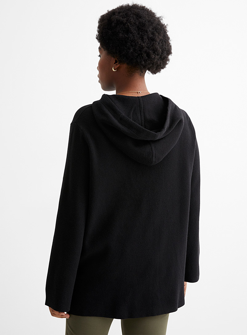 Contemporaine Black Long hoodie sweater for women