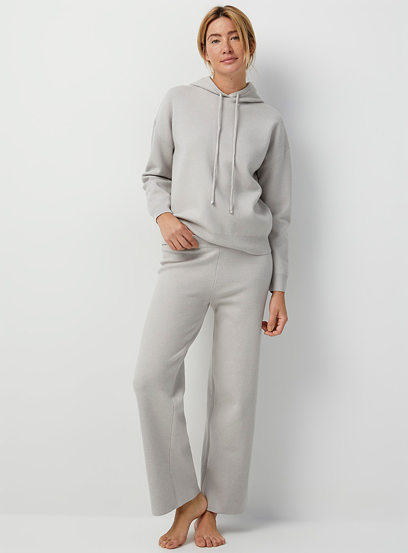 Miiyu Light Grey Thick-knit pant for women