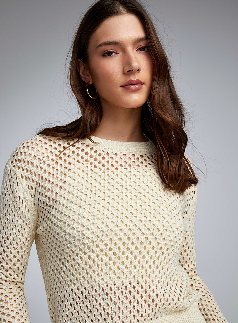 Twik Off White Openwork terry sweater for women