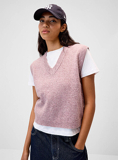 Le d&eacute;bardeur col V doux tricot