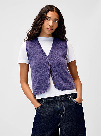 Plush knit vest