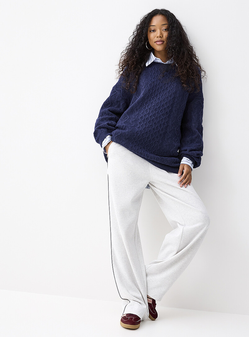Mixed textures loose sweater