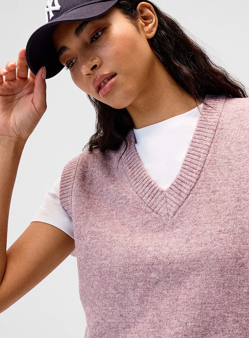 Soft knit V-neck sweater vest product image 2