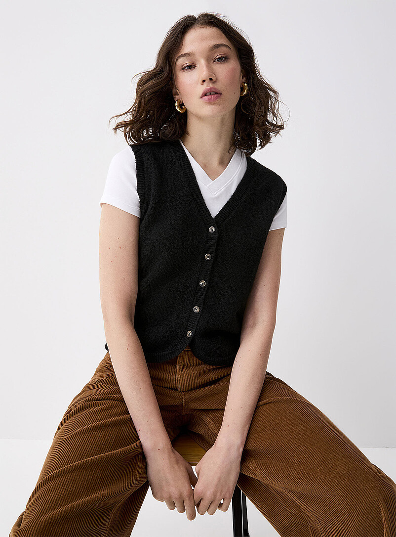 Plush knit vest product image (primary)
