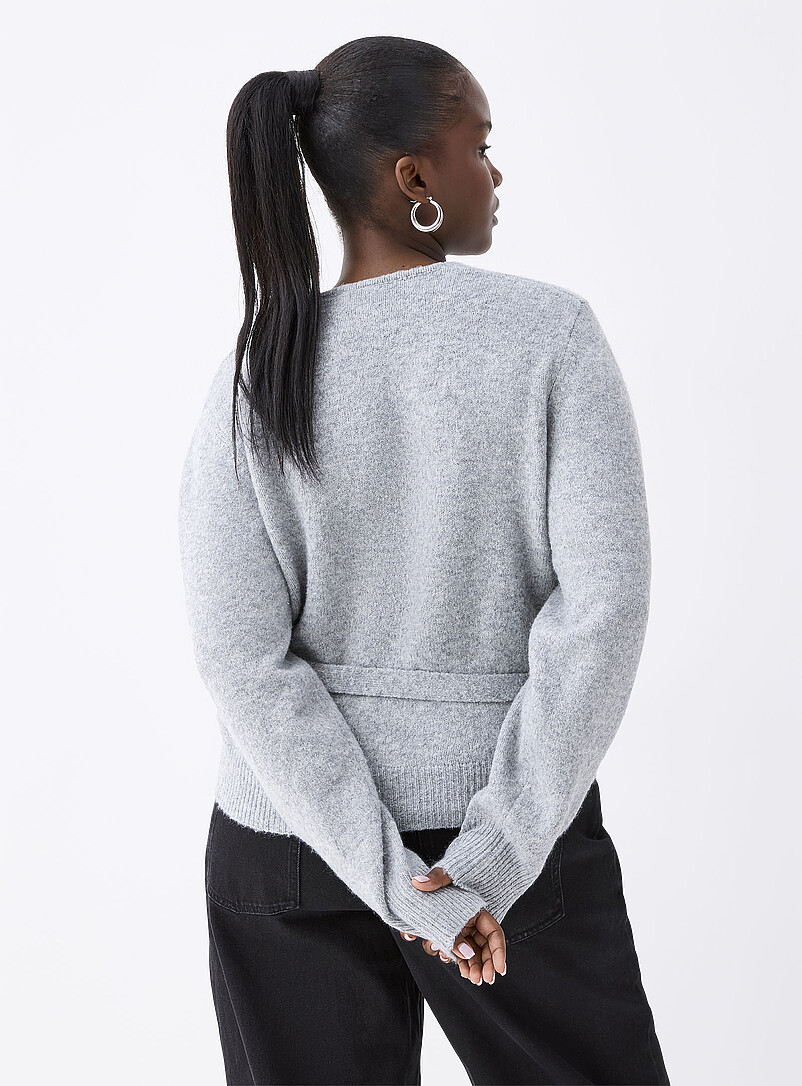 Fluffy knit crossover cardigan product image 2