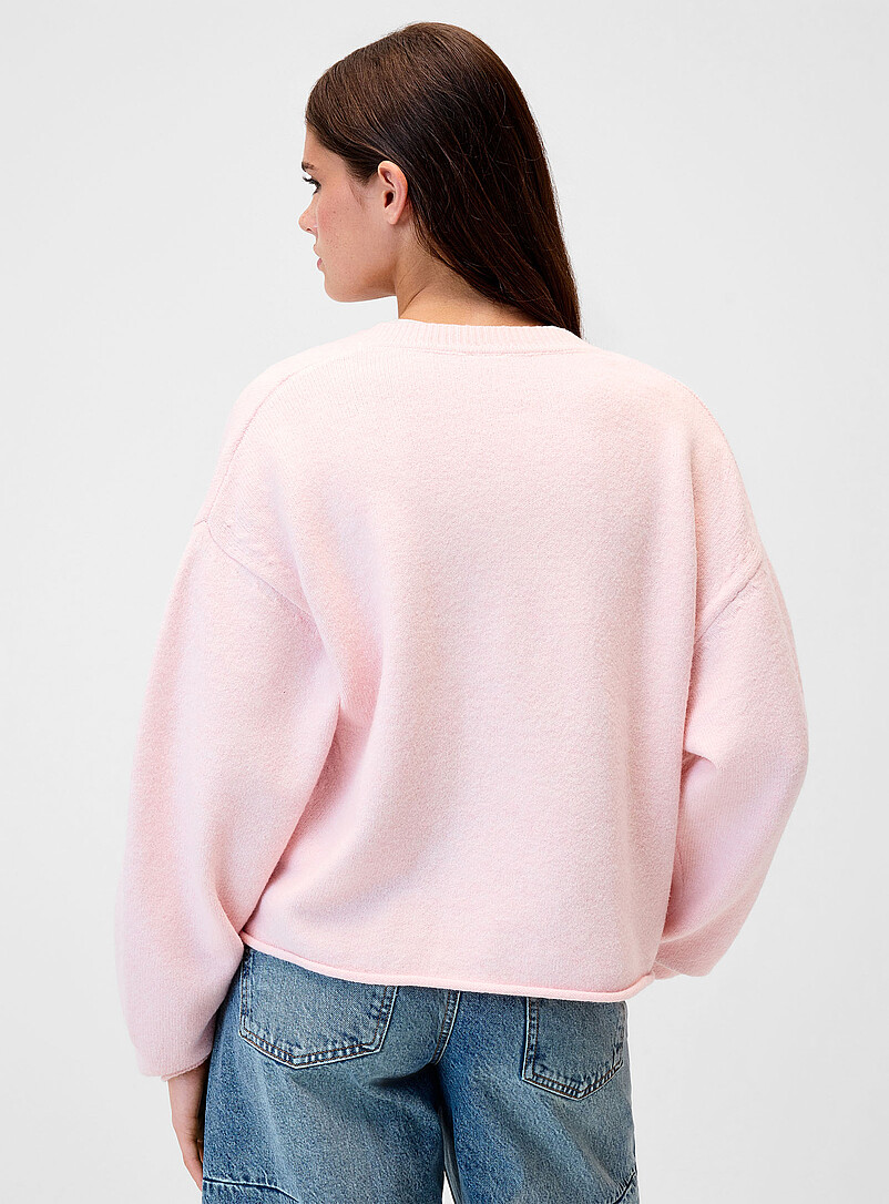 Rolled trim Henley sweater product image 2