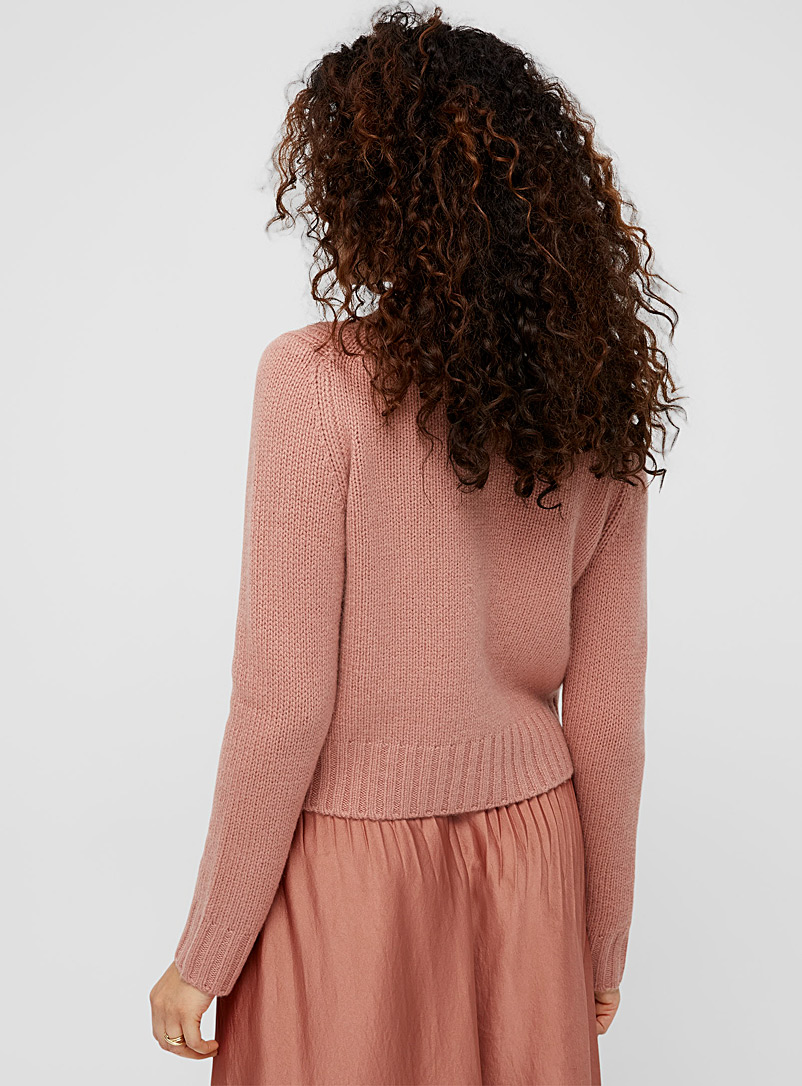 Vince Dusky Pink Pure cashmere twisted cable sweater for women