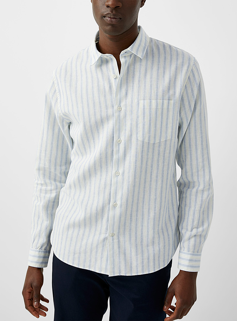 Vince Green Multi-striped linen shirt for men