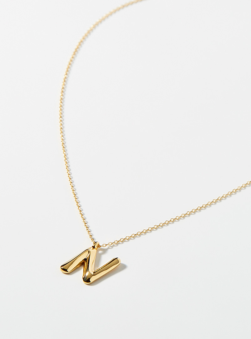 Simons N Golden letter necklace for women