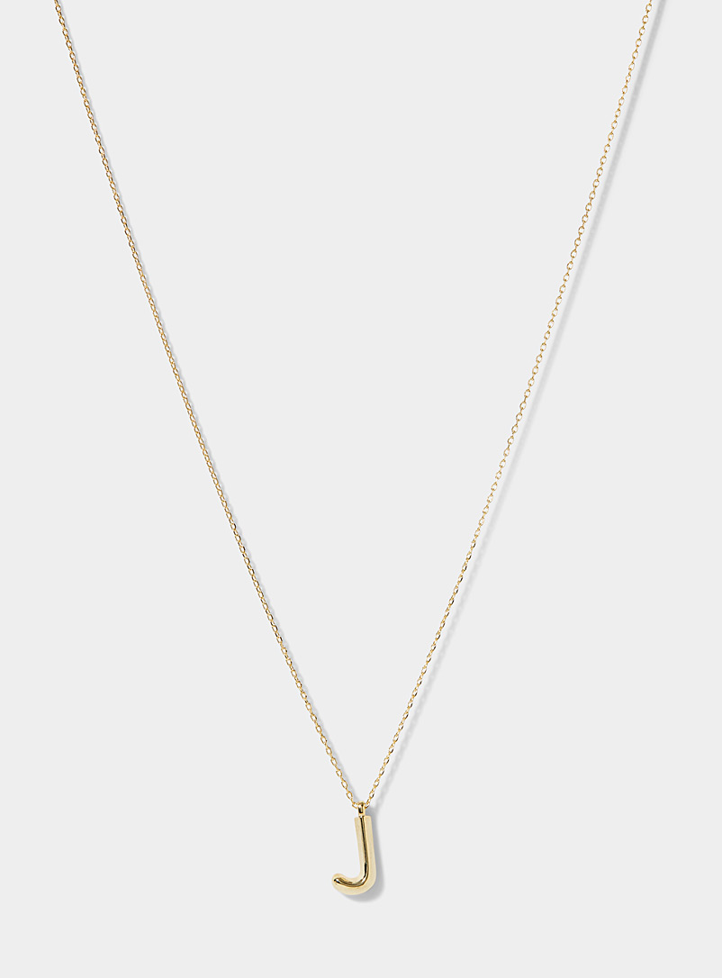 Simons Patterned Black Golden letter necklace for women