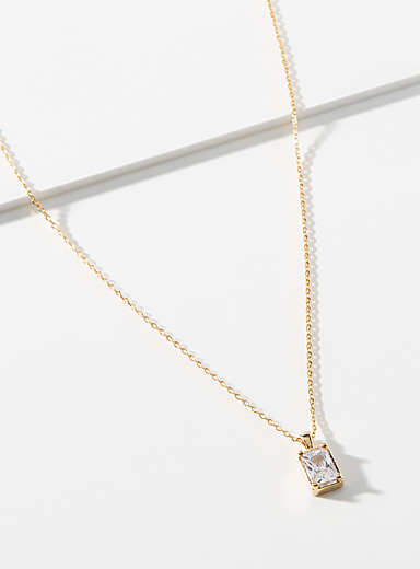 Le collier cristal rectangulaire