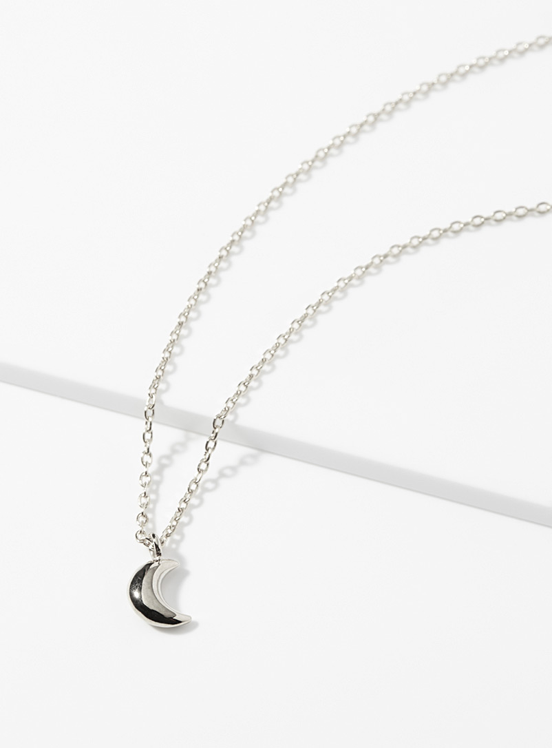 Domed moon necklace product image (primary)
