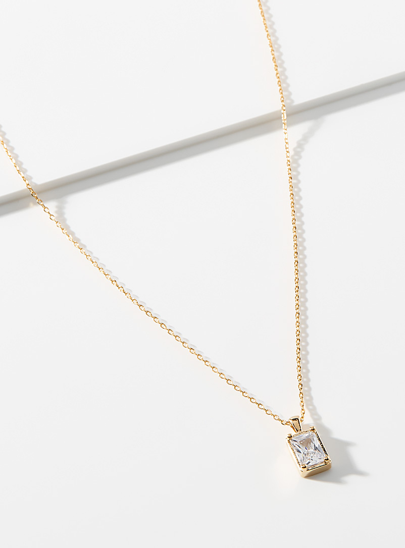 Rectangular Crystal Necklace