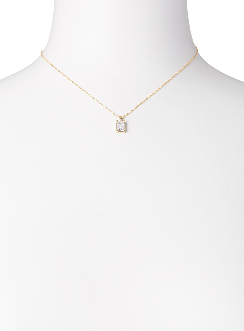 Rectangular crystal necklace product image 2