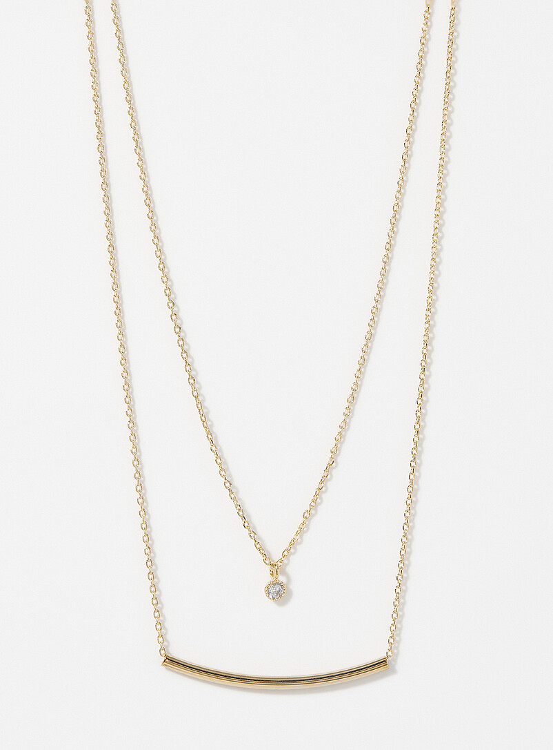 Tube And Zircon Double Chain