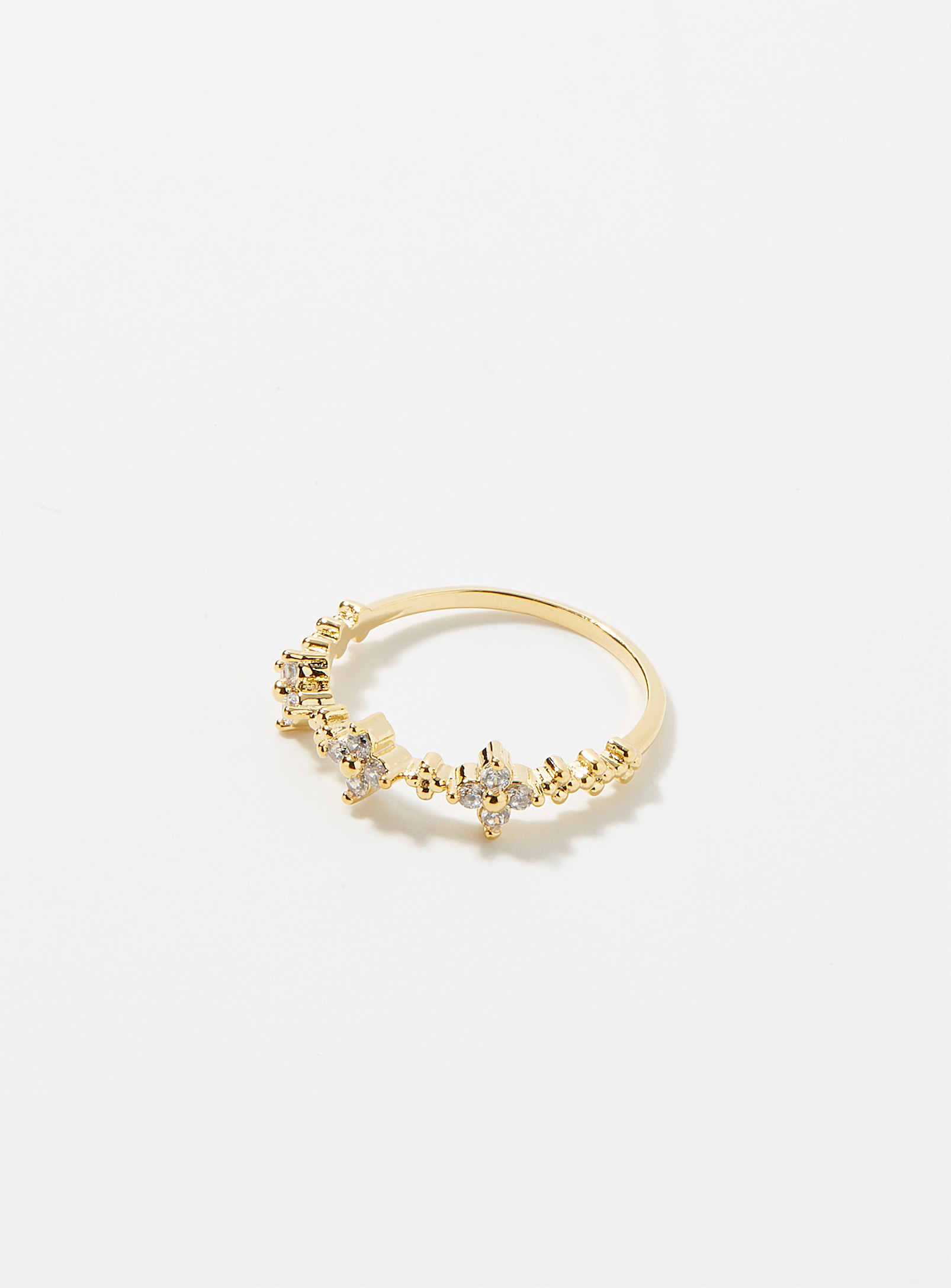 Simons - Women's Small crystal flower ring