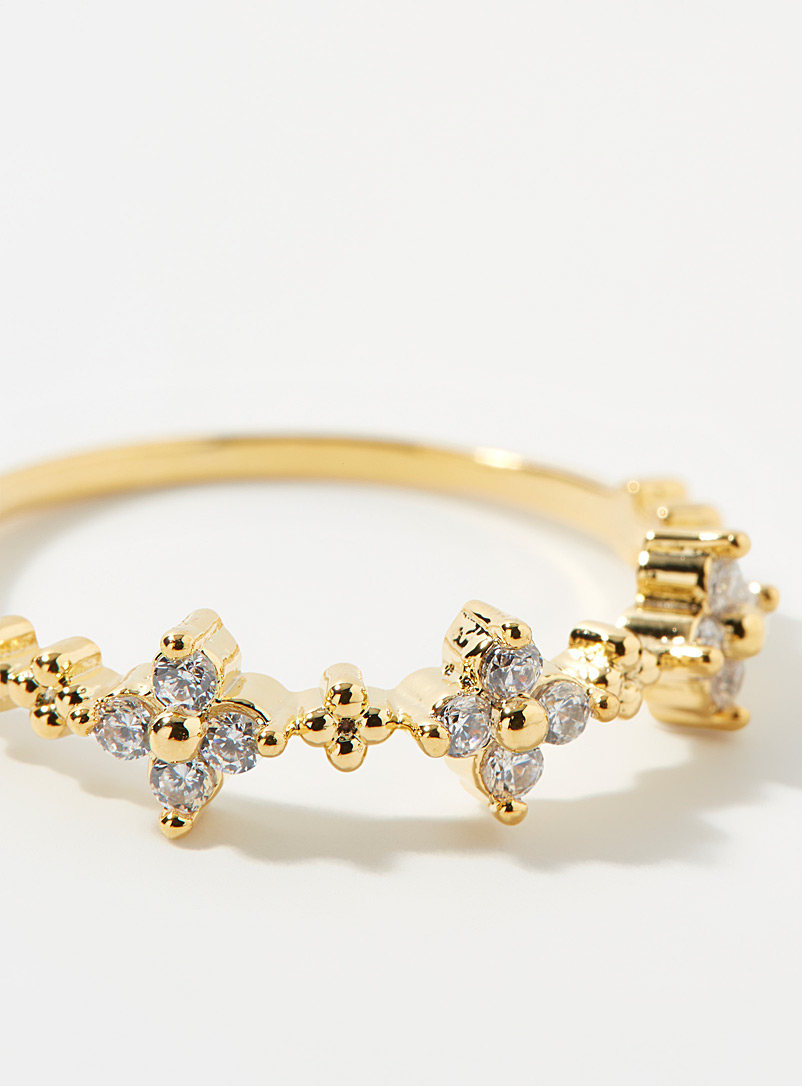 Small crystal flower ring product image 2