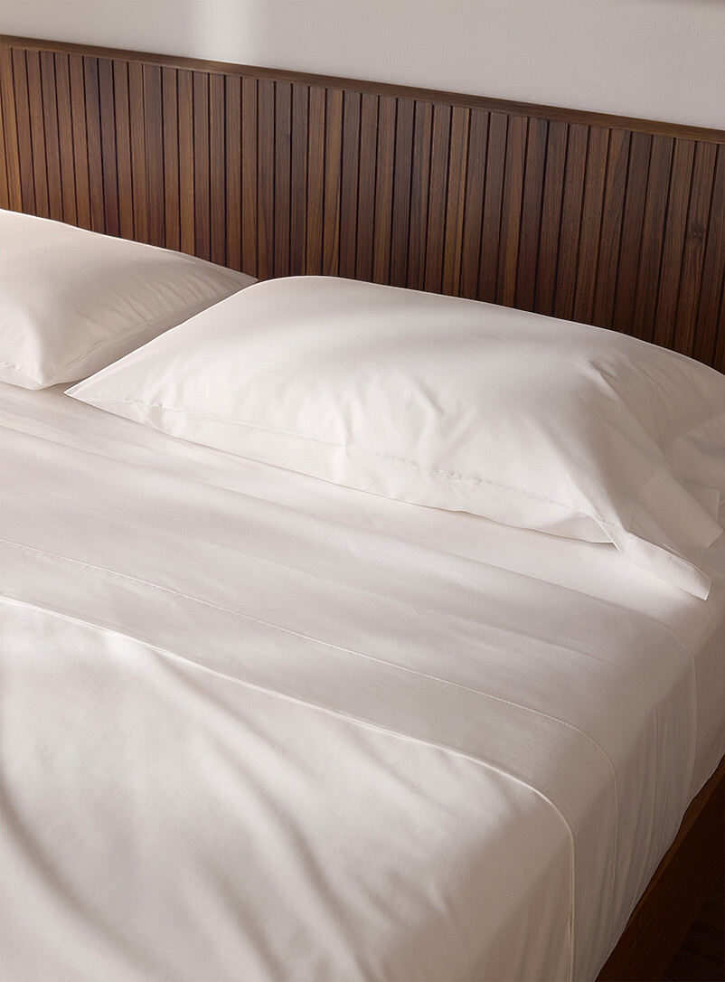 LINENWALAS Drap Plat 100% Bambou Naturel - Literie Douce Et Rafraîchissante - Taille Empereur Blanc
