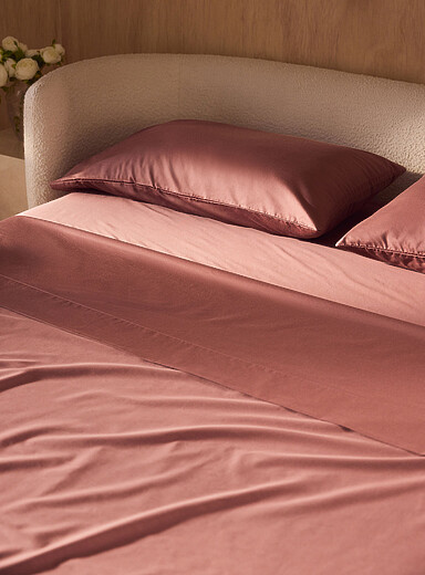 H&ocirc;tels Le Germain: L'ensemble draps rayonne de bambou et coton &eacute;gyptien 330 fils au pouce Pour matelas jusqu'&agrave; 16 po Rose