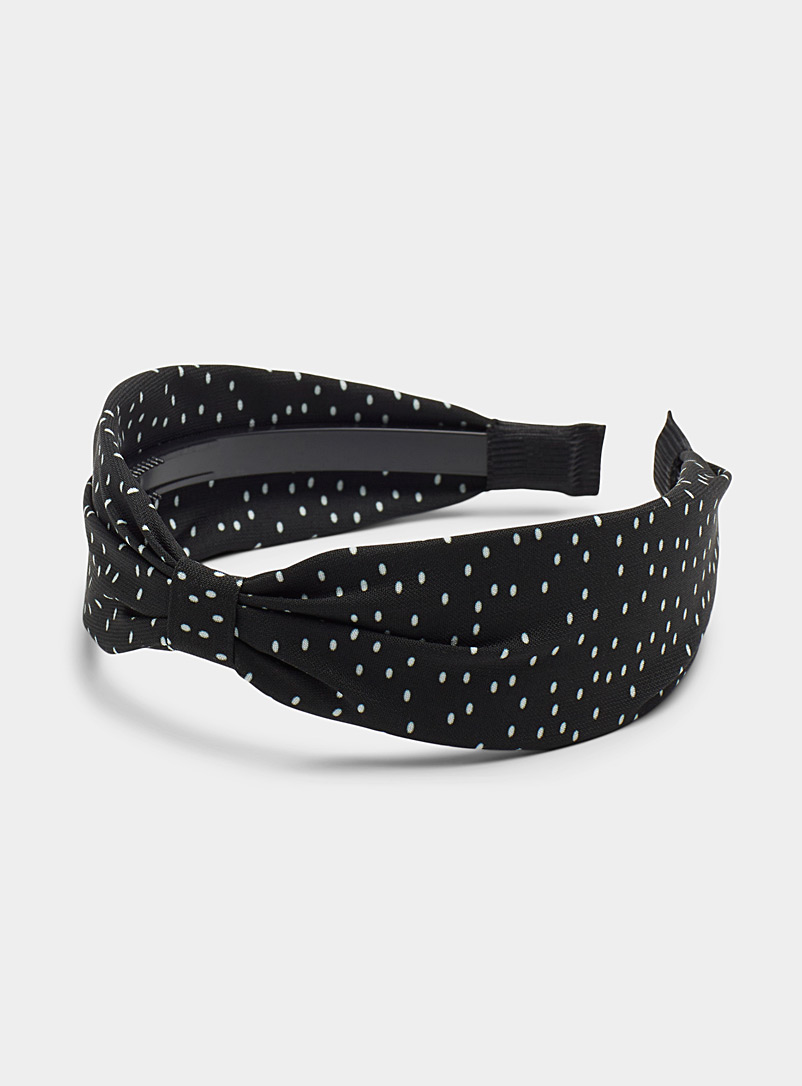 Simons Patterned Black Dotted headband for women