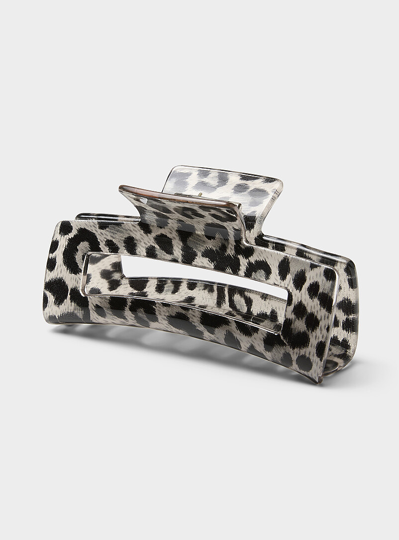 Leopard Pattern Clip Leopard-pattern large clip | Simons | Shop Barrettes and Hair Clips ...