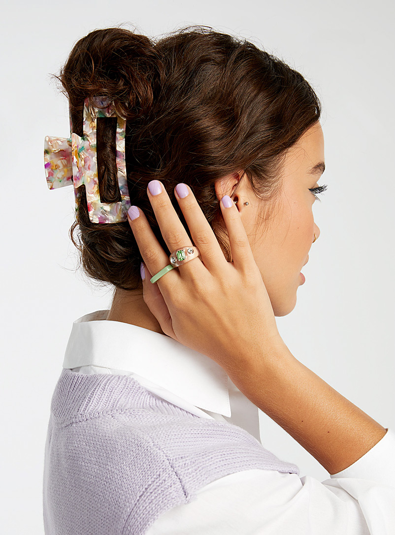 Geo flecked oversized clip product image (primary)