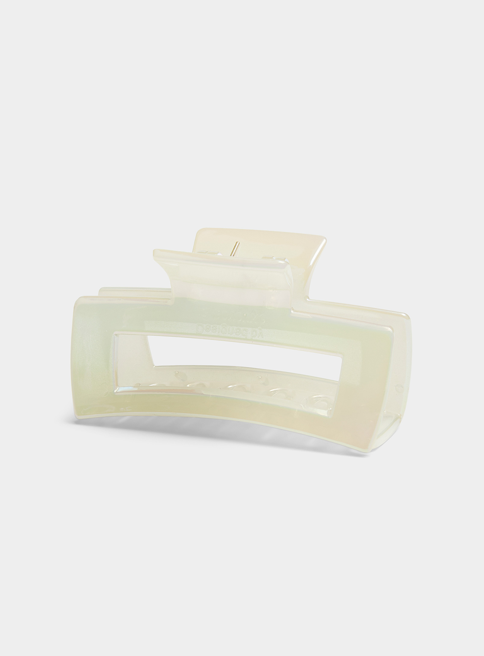 Simon's Iridescent Rectangular Clip In Neutral