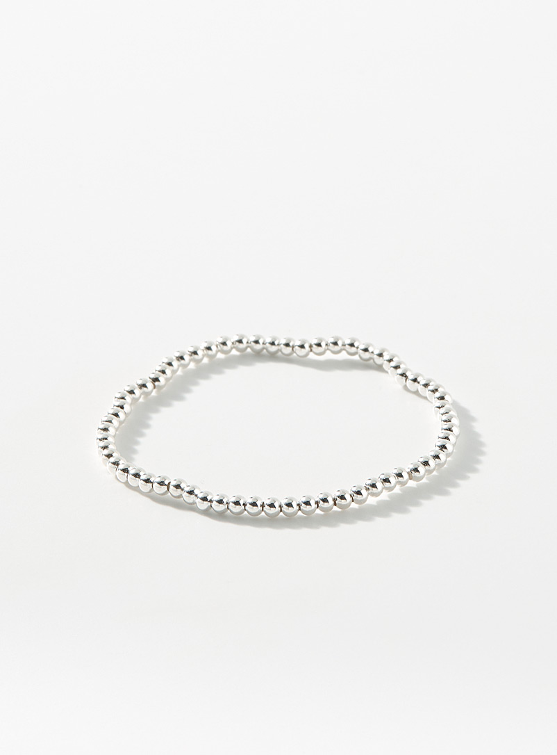 Simons Silver Metallic-bead silver bracelet for women