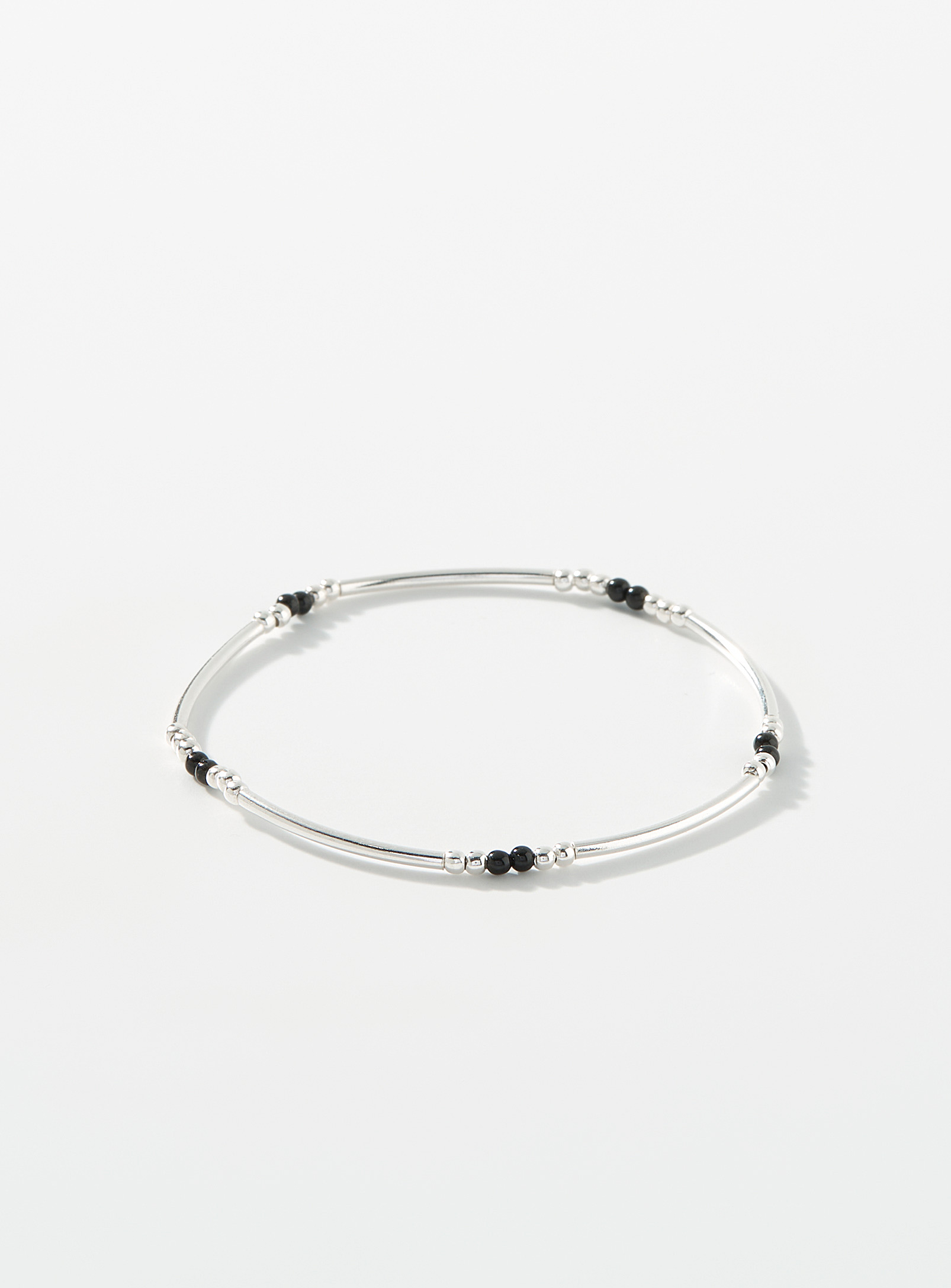 Simons - Women's Silver rod and bead bracelet