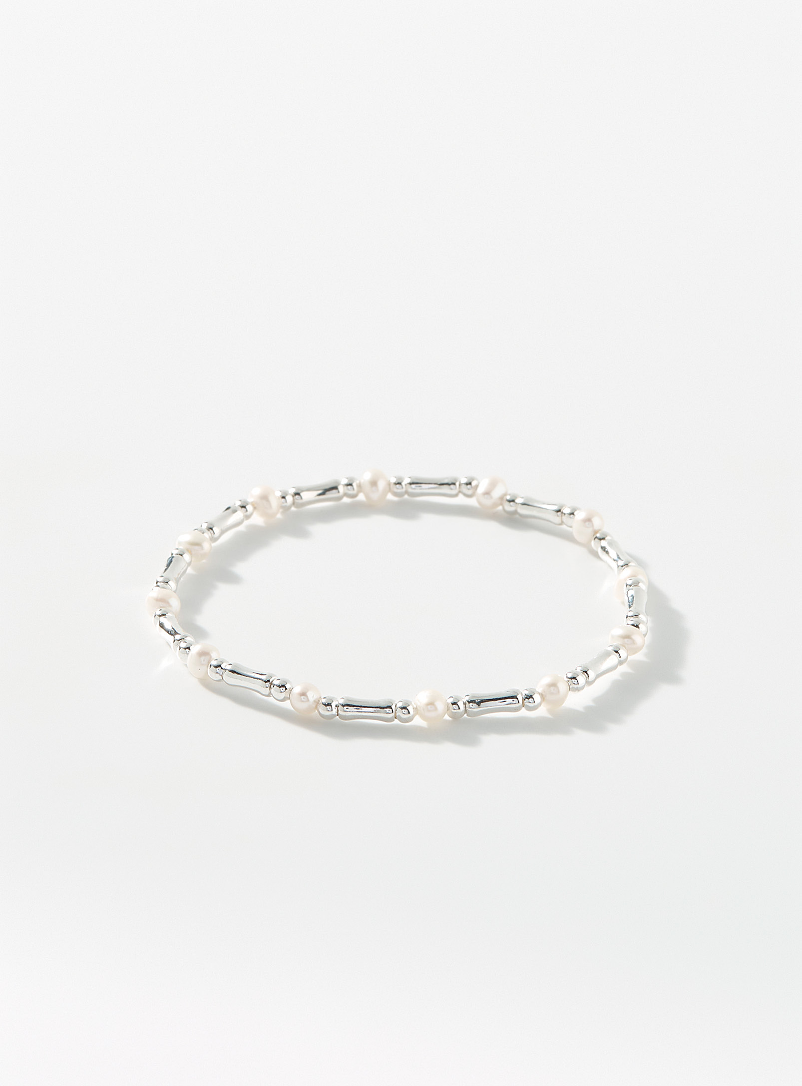 Simons - Women's Pearl-insert silver bracelet