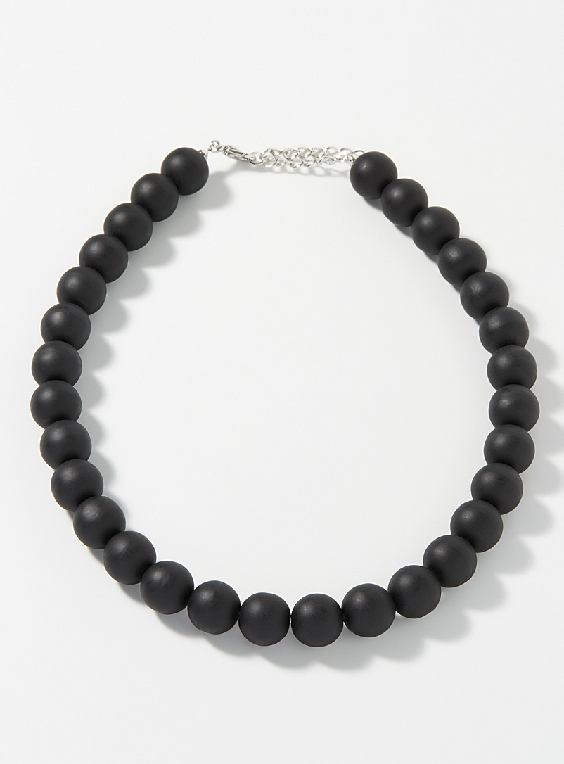 Le 31: Le collier perles mattes Noir pour homme