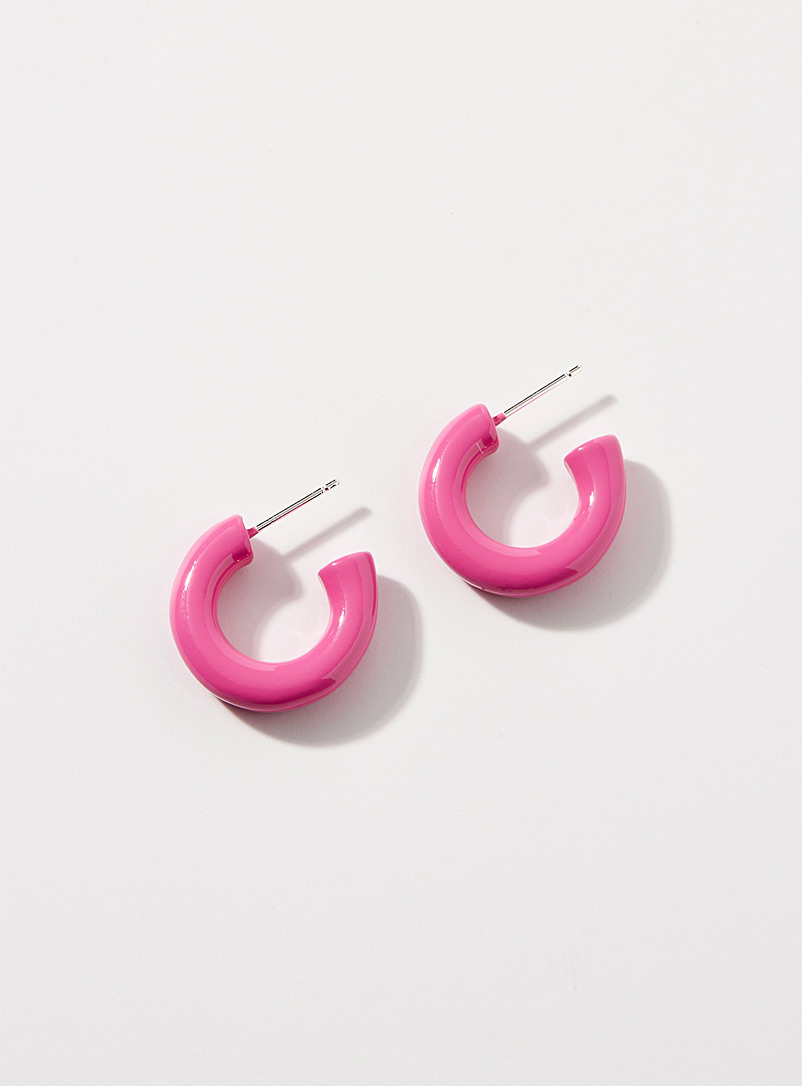 Simons Medium Pink Pop hoops for women