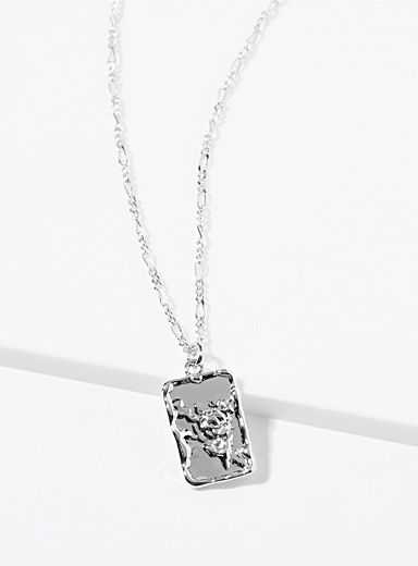 Plate-pendant figaro chain | Simons | Shop Women's Necklaces Online ...
