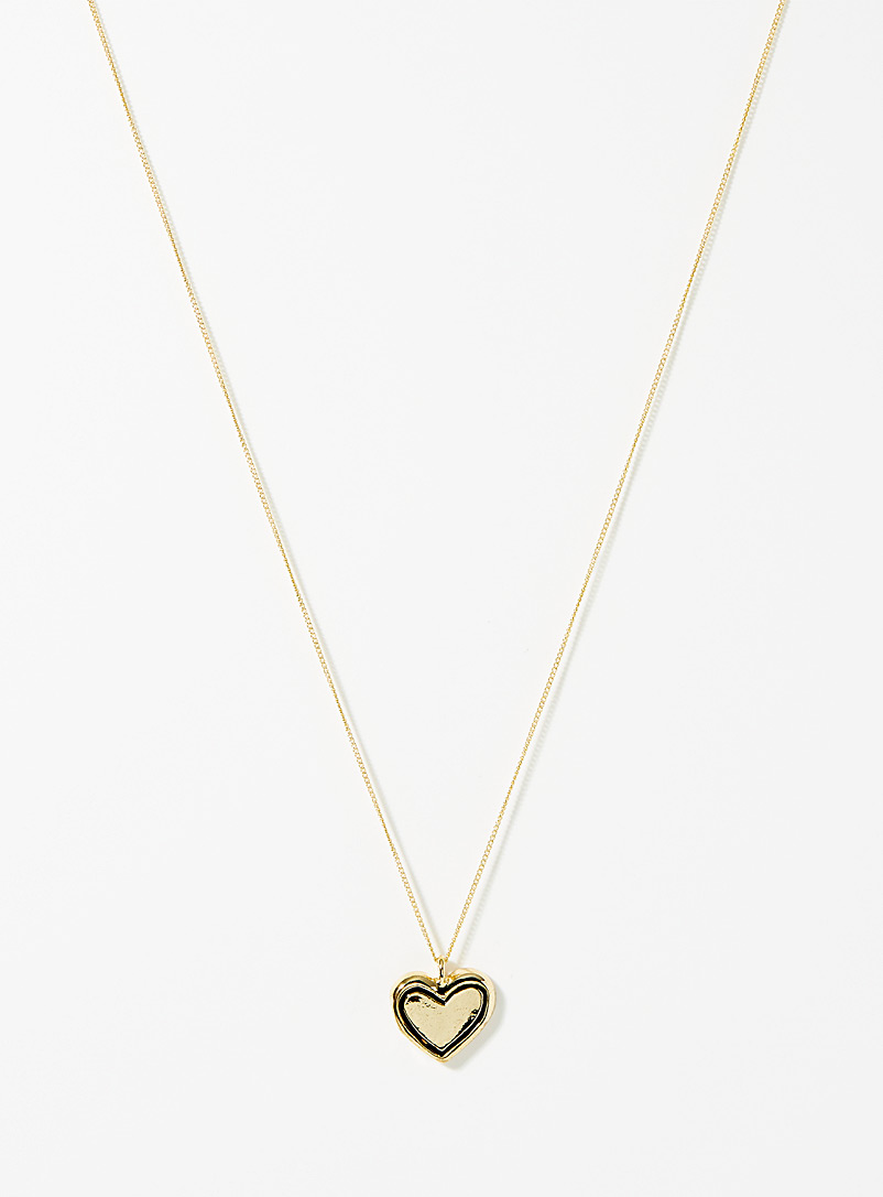 Le 31 Gold Engraved heart necklace for men