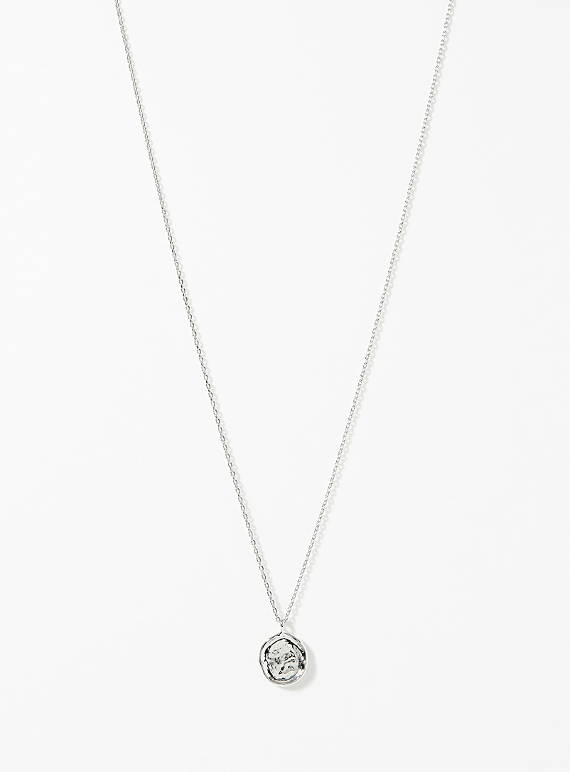 Le 31 Silver Circular pendant thin necklace for men