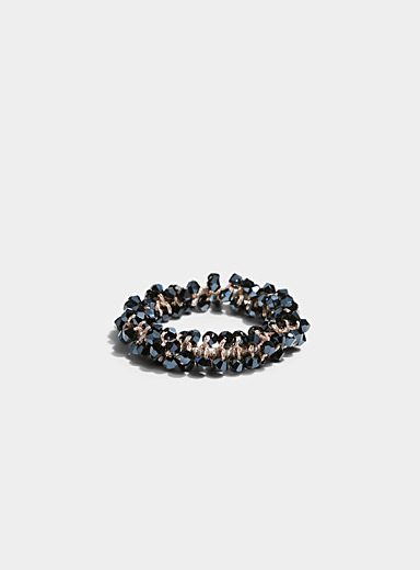 Faceted stone hair tie
