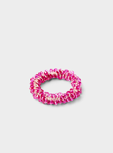 Faceted stone hair tie