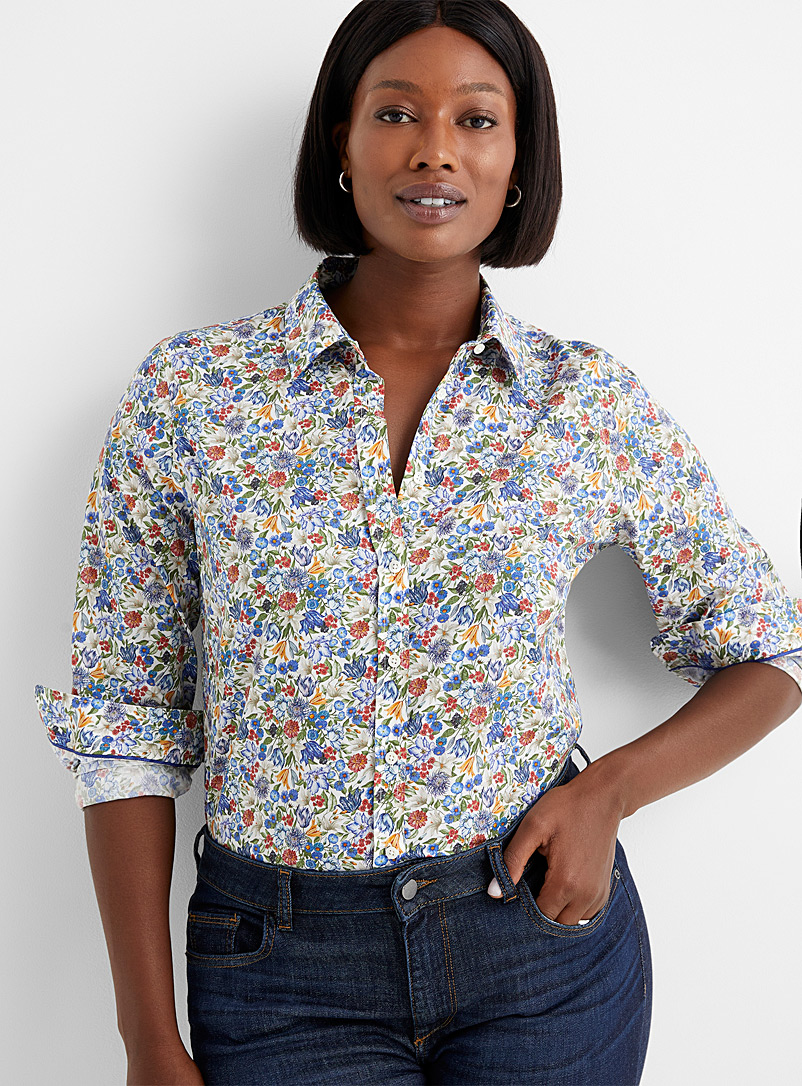 Contemporaine Patterned Ecru Liberty floral shirt for women