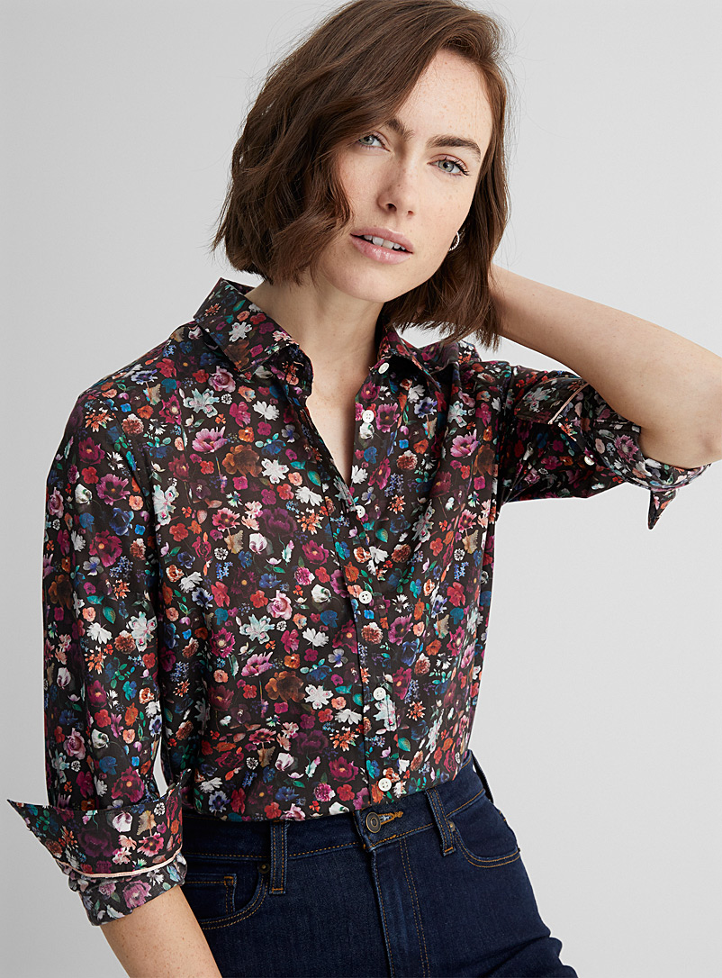 Contemporaine Black and White Liberty floral shirt for women