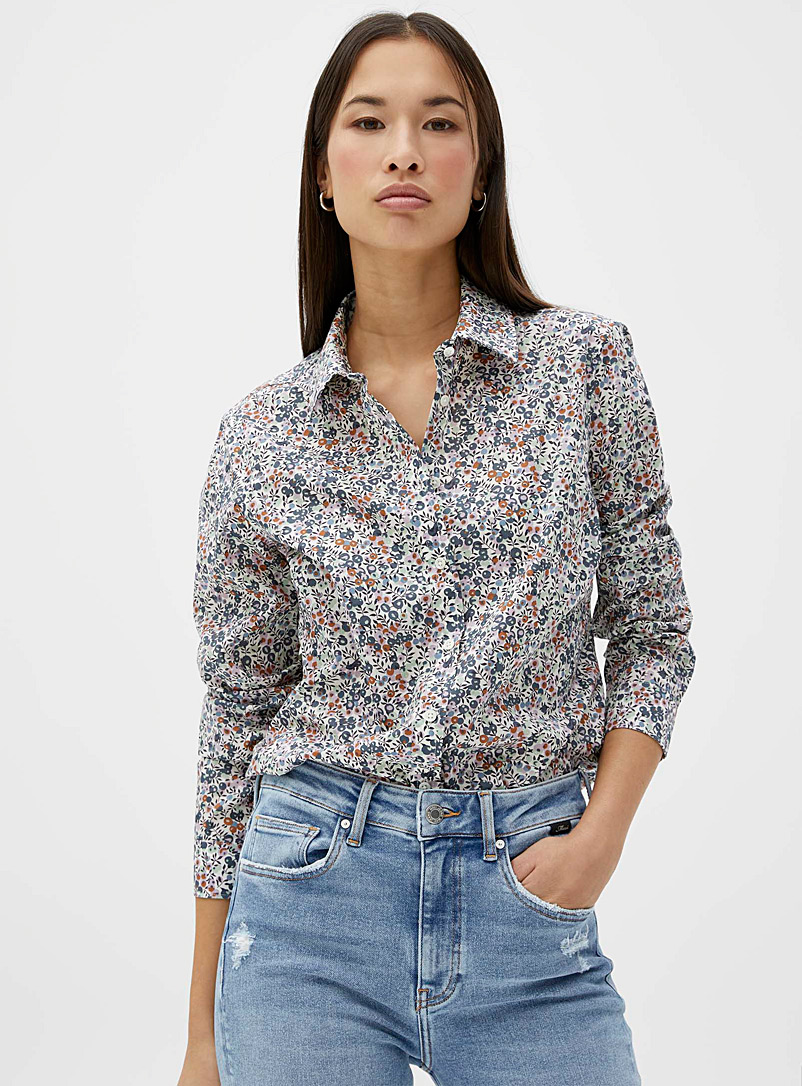 Contemporaine Patterned Green Liberty floral shirt for women