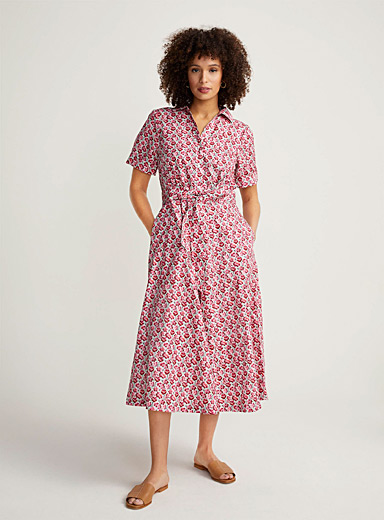 Contemporaine Pink Bright bouquet shirtdress Made with Liberty Fabric for women