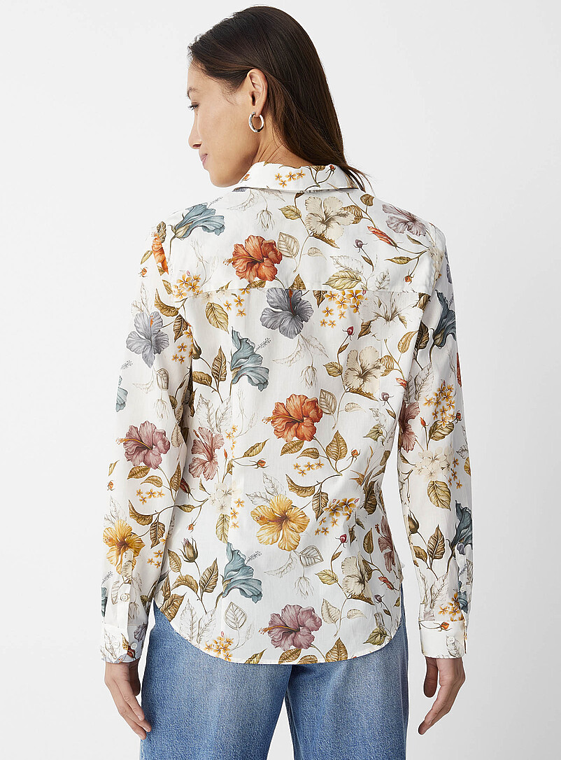 Contemporaine: La chemise en fleurs <b>Faite d'un tissu Liberty Fabric</b> Rose &agrave; motif pour femme
